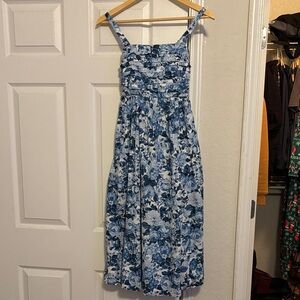 Abercrombie & Fitch Blue Floral Midi Dress